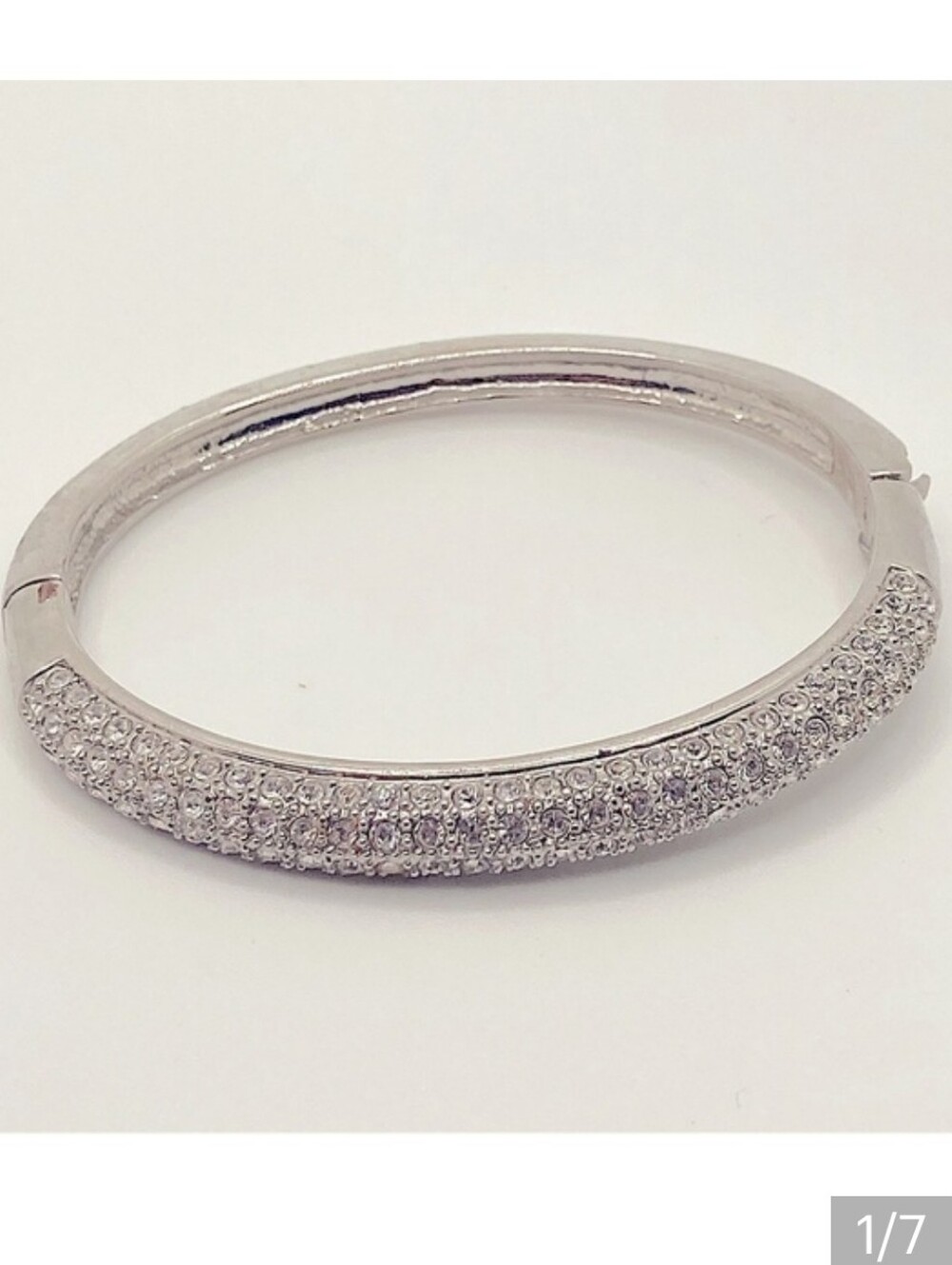 Lia Sophia Sparkling Pavé Silver Tone Hinged Bracelet - Women's Jewelry